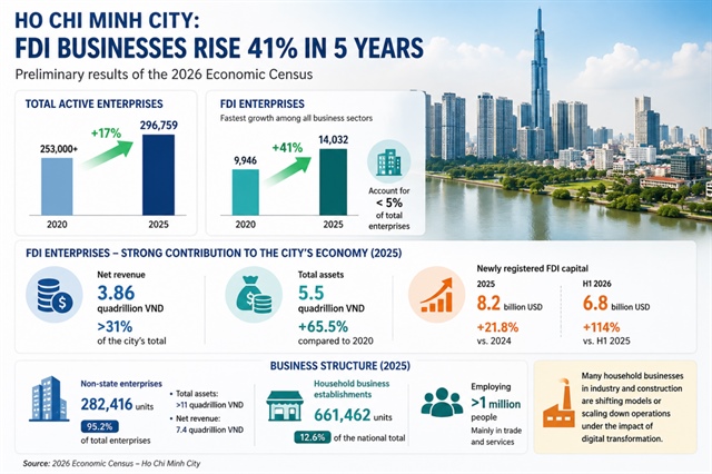 Ho Chi Minh City's FIEs rise by 41 per cent over five years