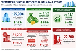 Vietnam sees record capital inflows alongside sharp rise in business closures