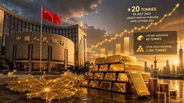 Trung Quốc có tháng mua vàng mạnh nhất trong gần 3 năm