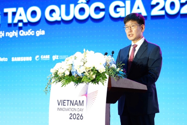 Tổng Giám đốc Samsung Việt Nam Na Ki Hong phát biểu tại Ngày hội Đổi mới sáng tạo quốc gia 2026