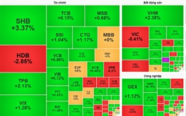 Nhịp đập thị trường 16/10: Cổ phiếu vốn hoá lớn kéo VN-Index tràn sắc xanh, SHB dẫn sóng ngân hàng